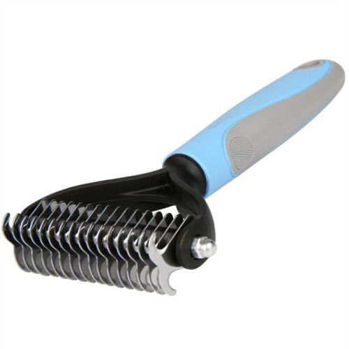 Grooming Brush For Pets Deshedding Tool Rake Comb Fur Remover Reduce 2-Side Dematting Tool For Pets Grooming Brush Double Sided