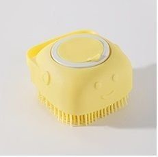 Pet Grooming Bath Massage Brush with Soap and Shampoo Dispenser Soft Silicone Bristle for Long And Short Haired Dogs